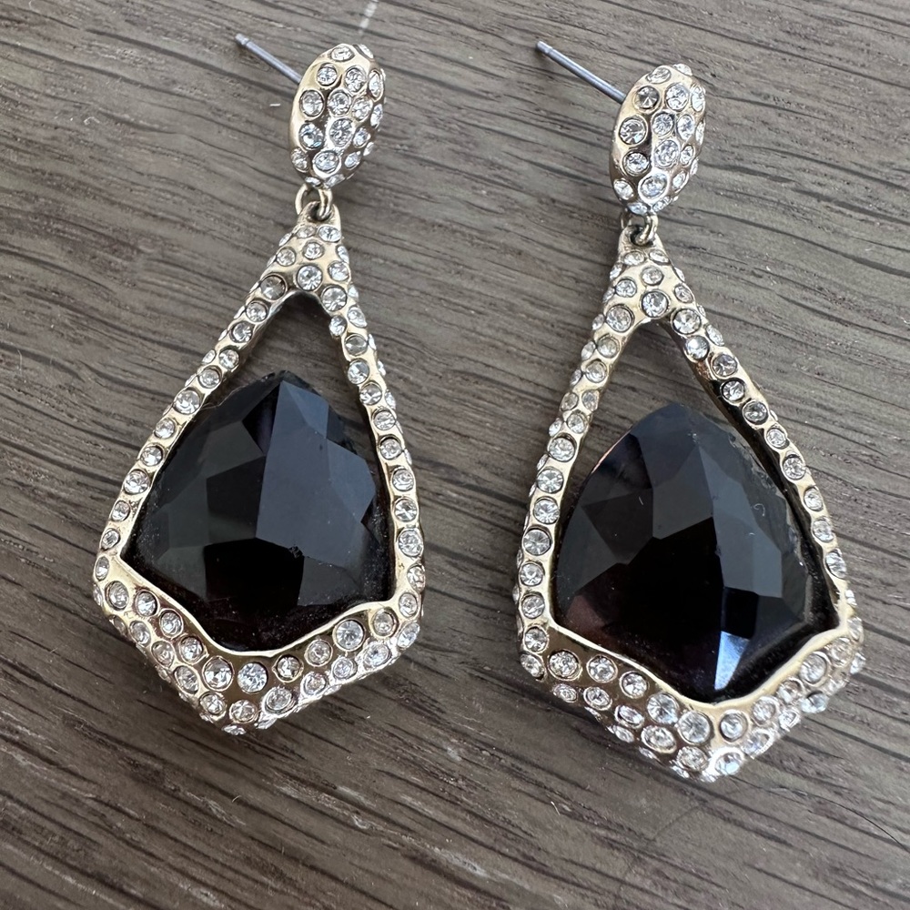Alexis Bittar Smoky Quartz and Crystal Hershey Drop Earrings
